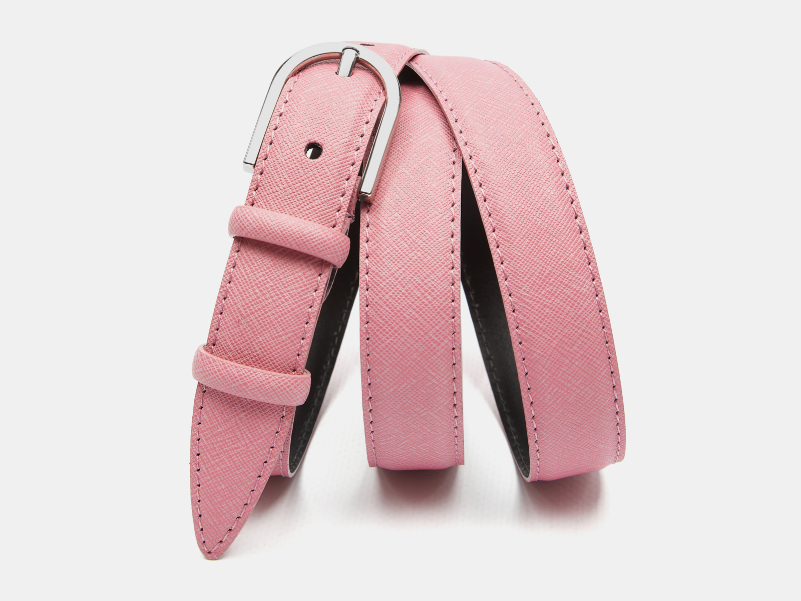 Кожаный розовый женский джинсовый ремень B25-260