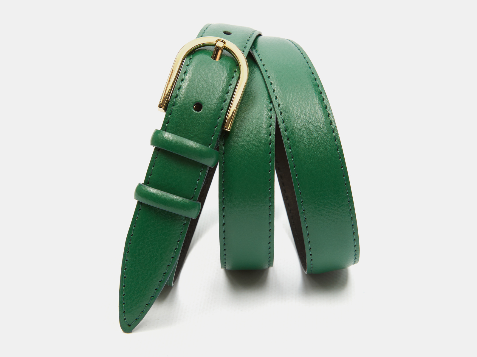 Кожаный зеленый женский джинсовый ремень B25-262