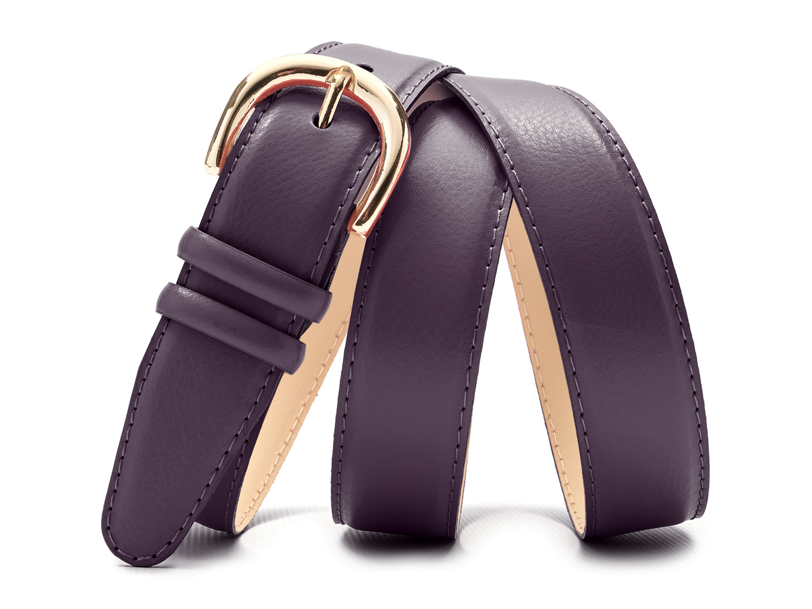 Кожаный фиолетовый женский джинсовый ремень B30-2095
